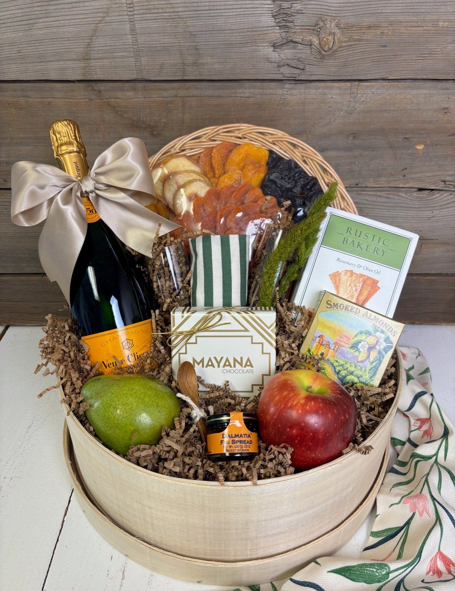 Iconic Veuve Clicquot Orchard Elegance Champagne & Fruit Basket - Supreme - Nifty Package Co