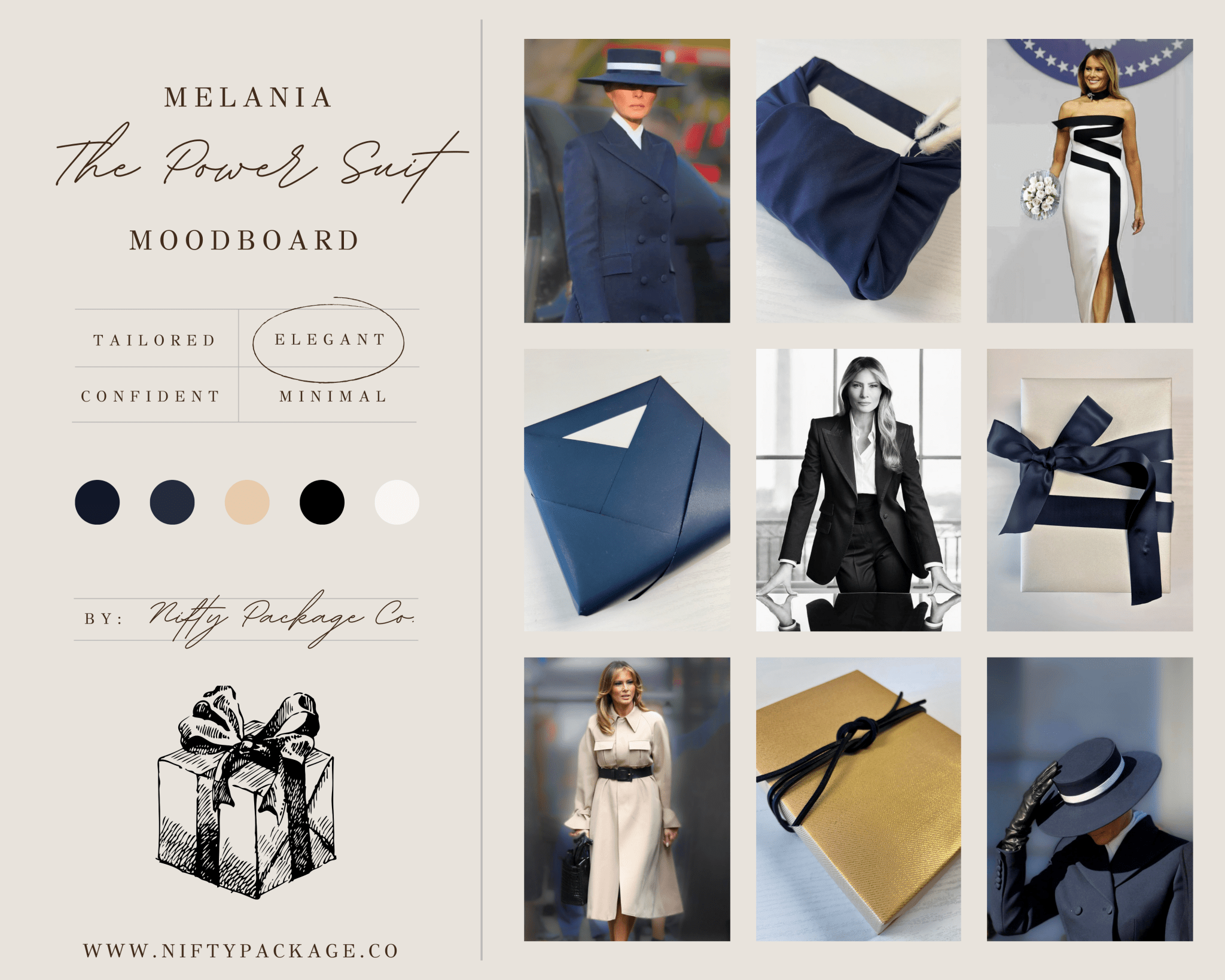 PRE ORDER: The Power Suit Gift Wrap Experience Box inspired by First Lady Melania Trump - Nifty Package Co